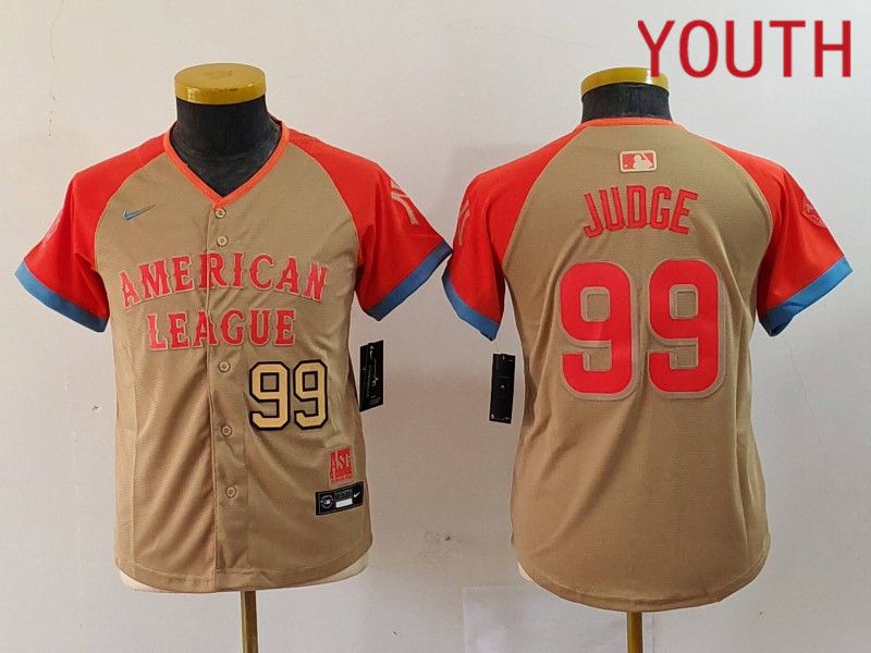 Youth New York Yankees #99 Judge Orange All star 2024 Nike MLB Jersey style 5